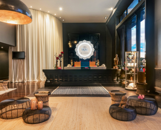 Empfang des Spa Accueil, wunderschönes Drahtdesign und Sitzbereich